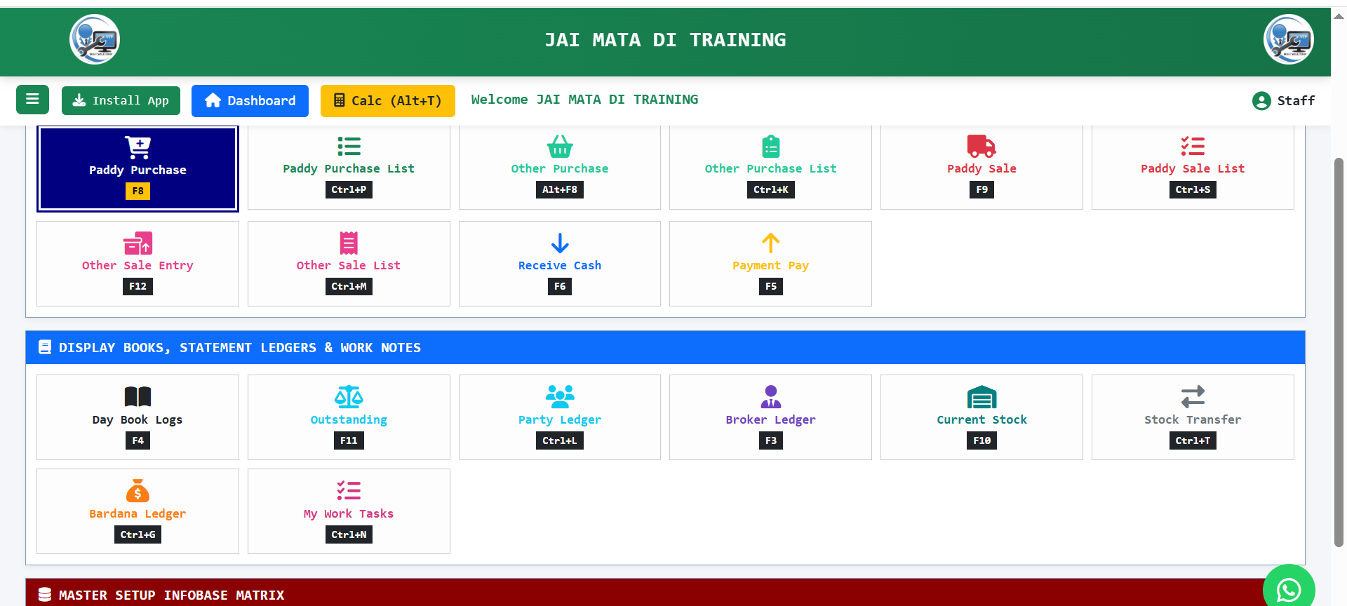 MANIDHARI RICE MILL - JAI MATA DI PADDY PURCHASE SALES ADVANCE SOFTWARE